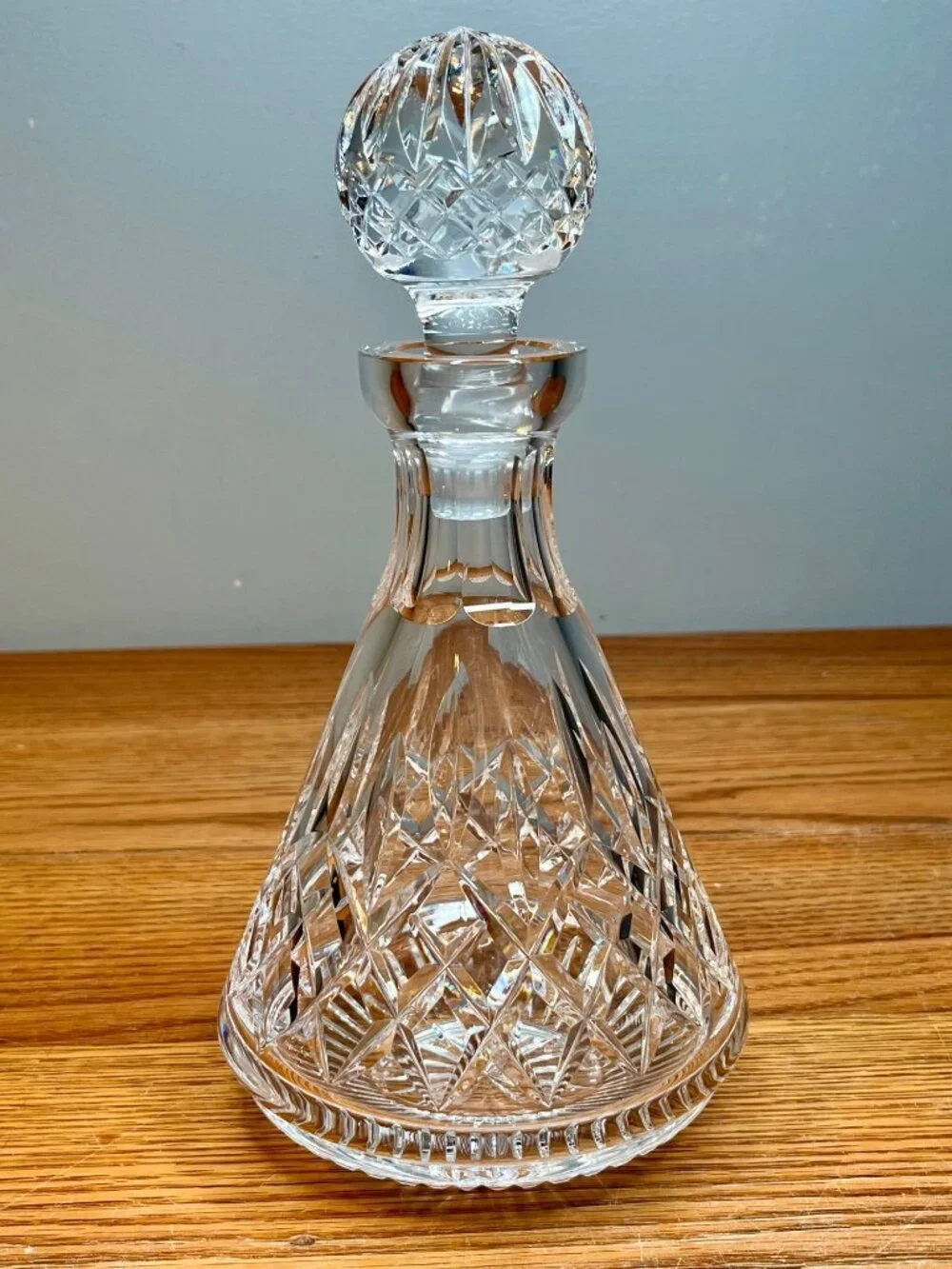 Waterford Crystal Lismore Roly Poly Decanter & Stopper, Marked with Logo
